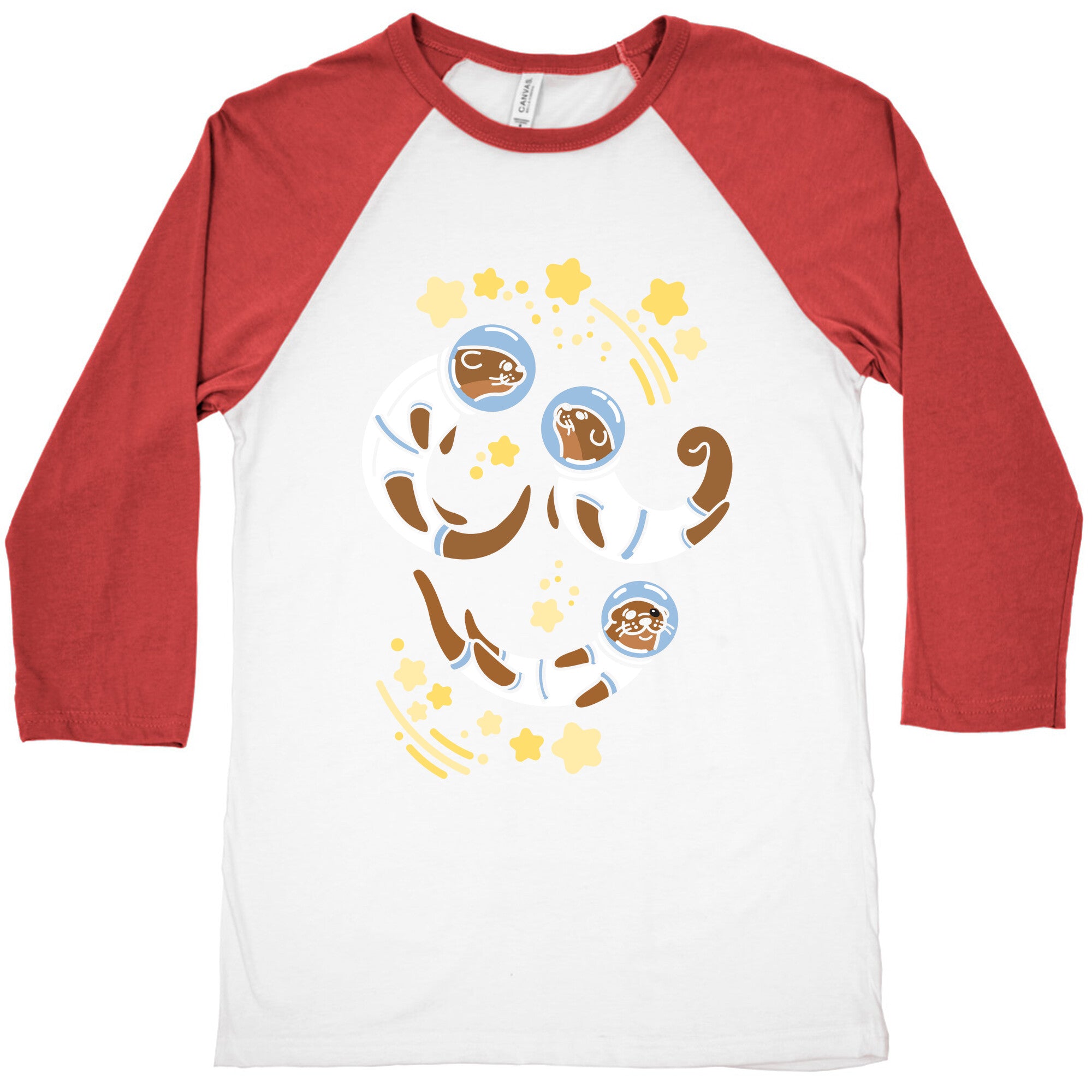 Otters In Space Baseball Tee